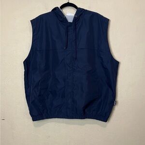 USA OLYMPIC men raining windbreaker navy blue vintage hoodie‎ vest size XL